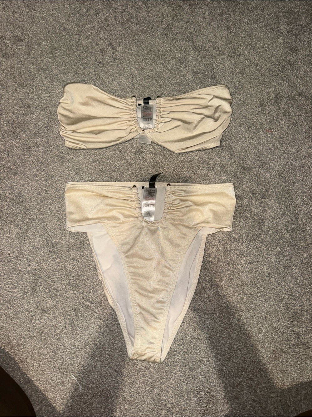 Pretty Little Thing Bikini Set Cream High-Waisted